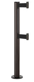 Beltrac 3000 ADA Permanent Dual-Belt Stanchion - SB - Statuary Bronze - Black Permanent - 10 FT
