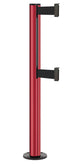 Beltrac 3000 ADA Permanent Dual-Belt Stanchion - TR - Torch Red - Black Permanent - 10 FT