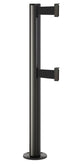 Beltrac 3000 ADA Permanent Dual-Belt Stanchion - WB - Wrinkle Black - Black Permanent - 10 FT