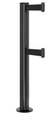 Beltrac 3000 ADA Permanent Dual-Belt Stanchion - GB - Gloss Black - Black Permanent - 15 FT