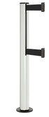 Beltrac 3000 ADA Permanent Dual-Belt Stanchion - LW - Lavi White - Black Permanent - 15 FT