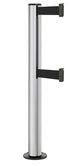 Beltrac 3000 ADA Permanent Dual-Belt Stanchion - SA - Satin - Black Permanent - 15 FT