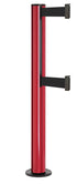 Beltrac 3000 ADA Permanent Dual-Belt Stanchion - TR - Torch Red - Black Permanent - 15 FT