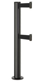 Beltrac 3000 ADA Permanent Dual-Belt Stanchion - WB - Wrinkle Black - Black Permanent - 15 FT