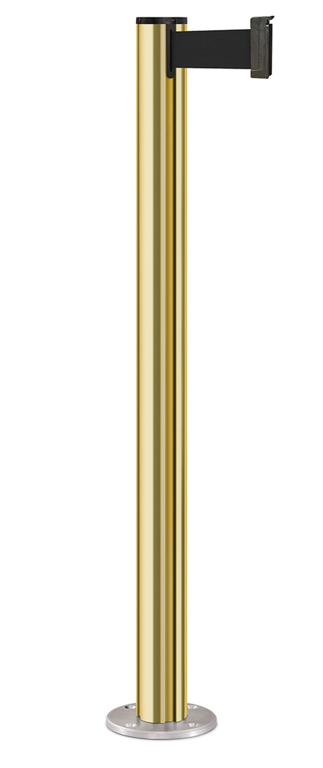 Beltrac 3000 Permanent Retractable Belt Stanchion - GD - Gold - Satin Permanent