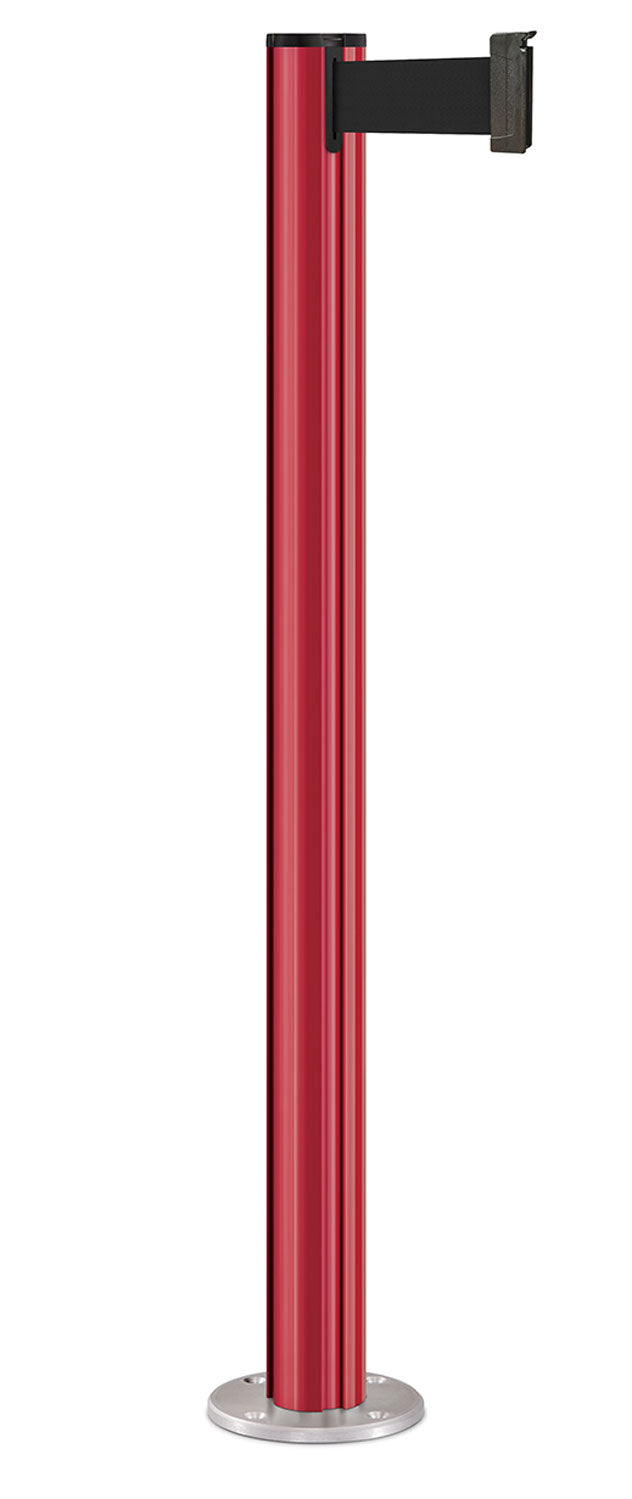 Beltrac 3000 Permanent Retractable Belt Stanchion - TR - Torch Red - Satin Permanent