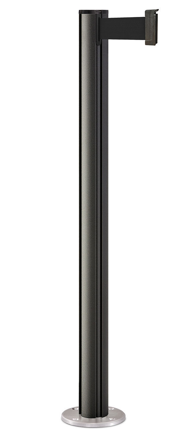 Beltrac 3000 Permanent Retractable Belt Stanchion - WB - Wrinkle Black - Satin Permanent