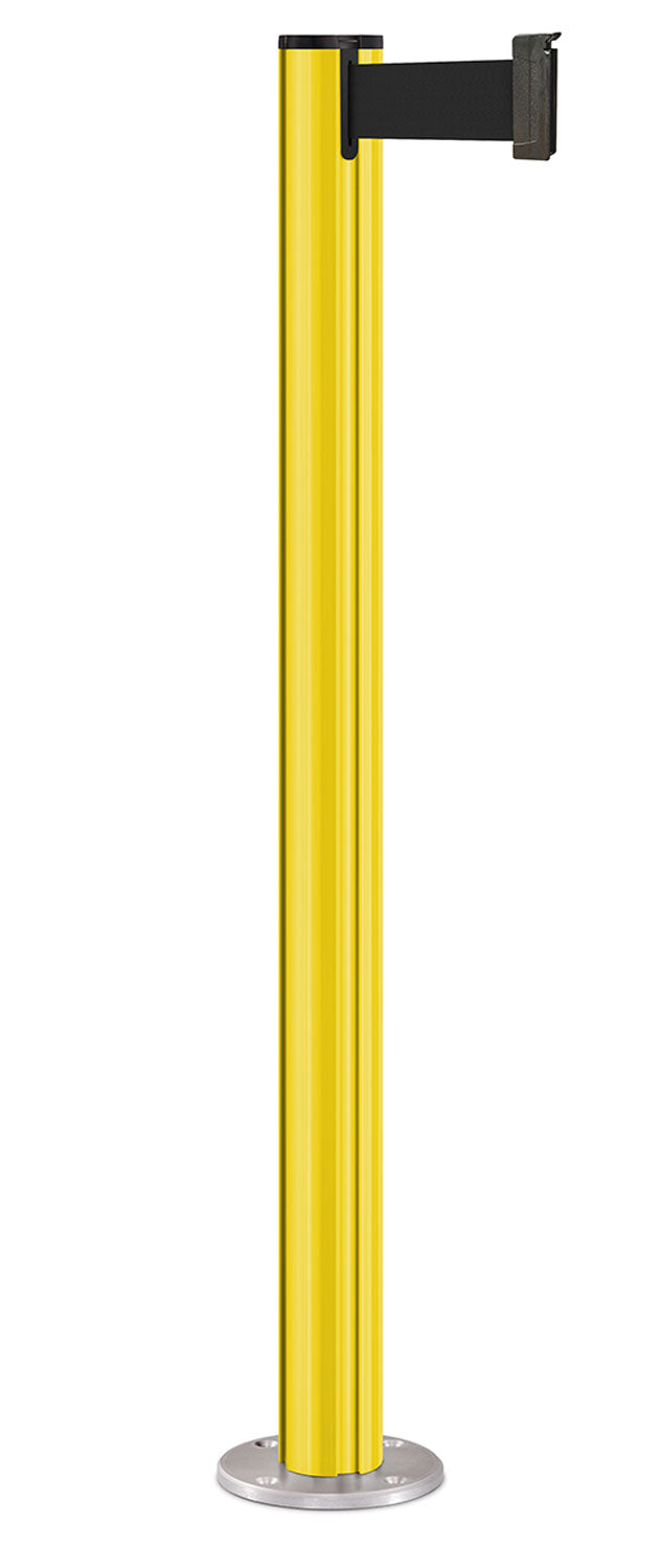 Beltrac 3000 Permanent Retractable Belt Stanchion - YL - Yellow - Satin Permanent