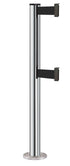 Beltrac 3000 ADA Permanent Dual-Belt Stanchion - CL - Chrome - Satin Permanent - 10 FT