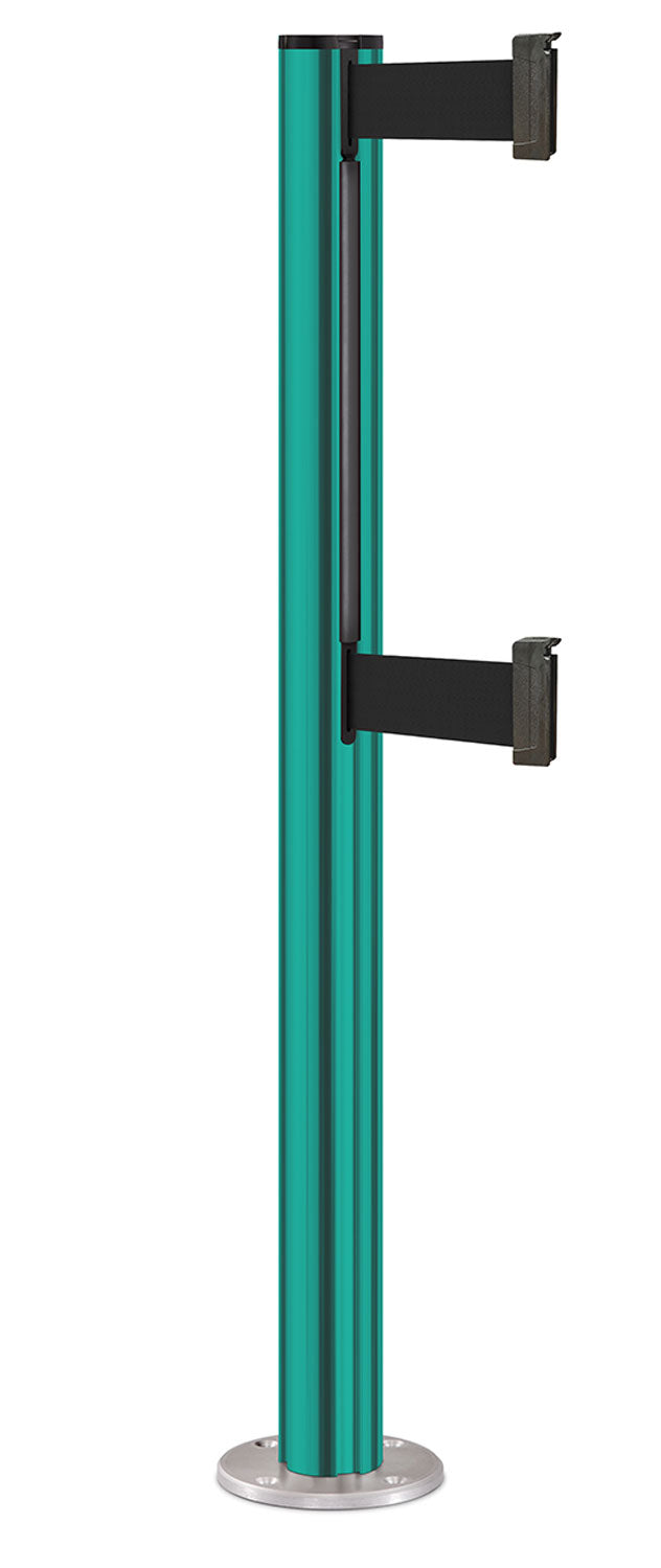 Beltrac 3000 ADA Permanent Dual-Belt Stanchion - CS - Custom - Satin Permanent - 10 FT