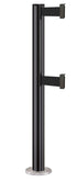 Beltrac 3000 ADA Permanent Dual-Belt Stanchion - GB - Gloss Black - Satin Permanent - 10 FT