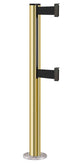 Beltrac 3000 ADA Permanent Dual-Belt Stanchion - GD - Gold - Satin Permanent - 10 FT