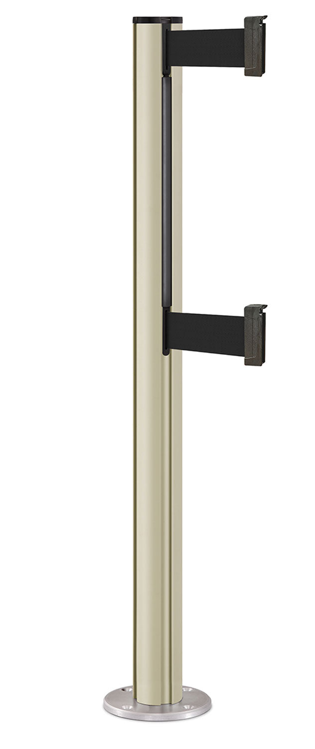 Beltrac 3000 ADA Permanent Dual-Belt Stanchion - PS - Pacific Sand - Satin Permanent - 10 FT
