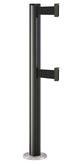 Beltrac 3000 ADA Permanent Dual-Belt Stanchion - WB - Wrinkle Black - Satin Permanent - 10 FT