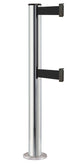Beltrac 3000 ADA Permanent Dual-Belt Stanchion - CL - Chrome - Satin Permanent - 15 FT