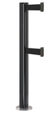 Beltrac 3000 ADA Permanent Dual-Belt Stanchion - GB - Gloss Black - Satin Permanent - 15 FT