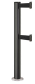 Beltrac 3000 ADA Permanent Dual-Belt Stanchion - WB - Wrinkle Black - Satin Permanent - 15 FT