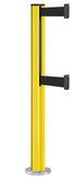 Beltrac 3000 ADA Permanent Dual-Belt Stanchion - YL - Yellow - Satin Permanent - 15 FT