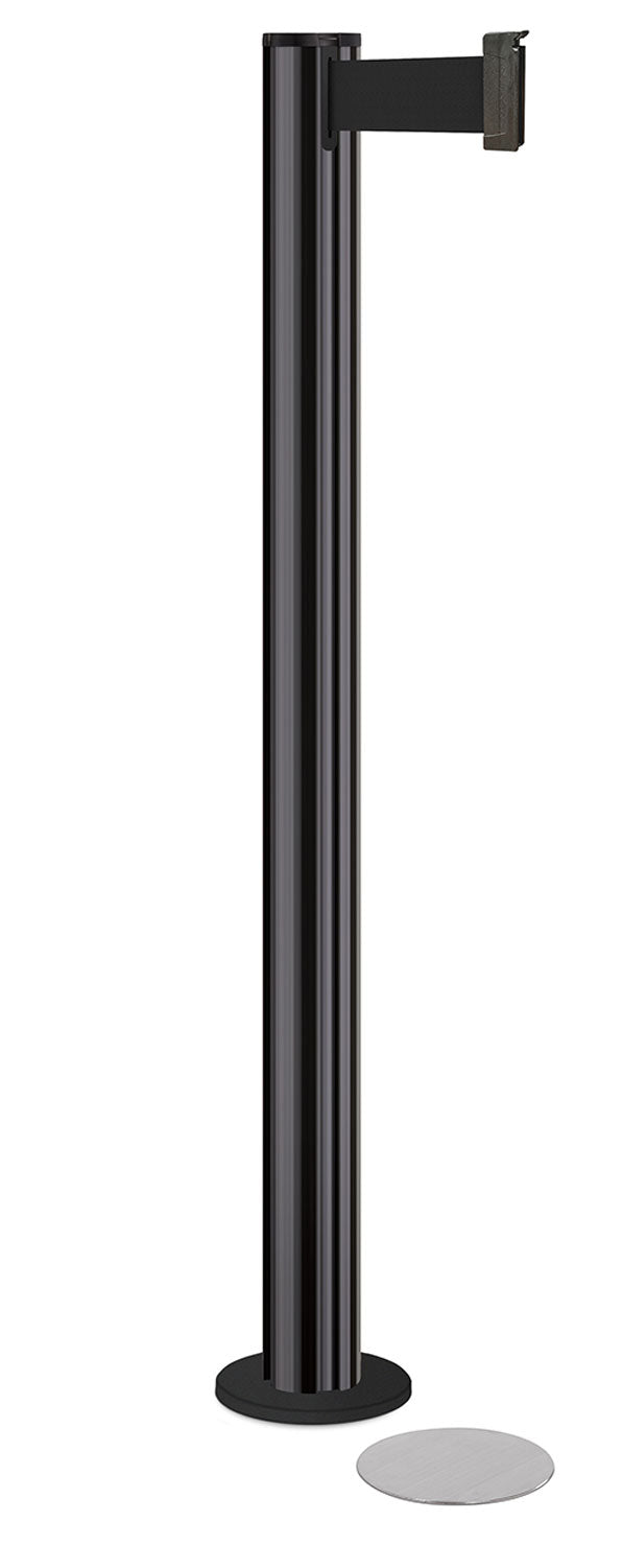 Beltrac 3000 Magnetic Retractable Belt Stanchion - GB - Gloss Black - 5.5" Heavy Magnetic