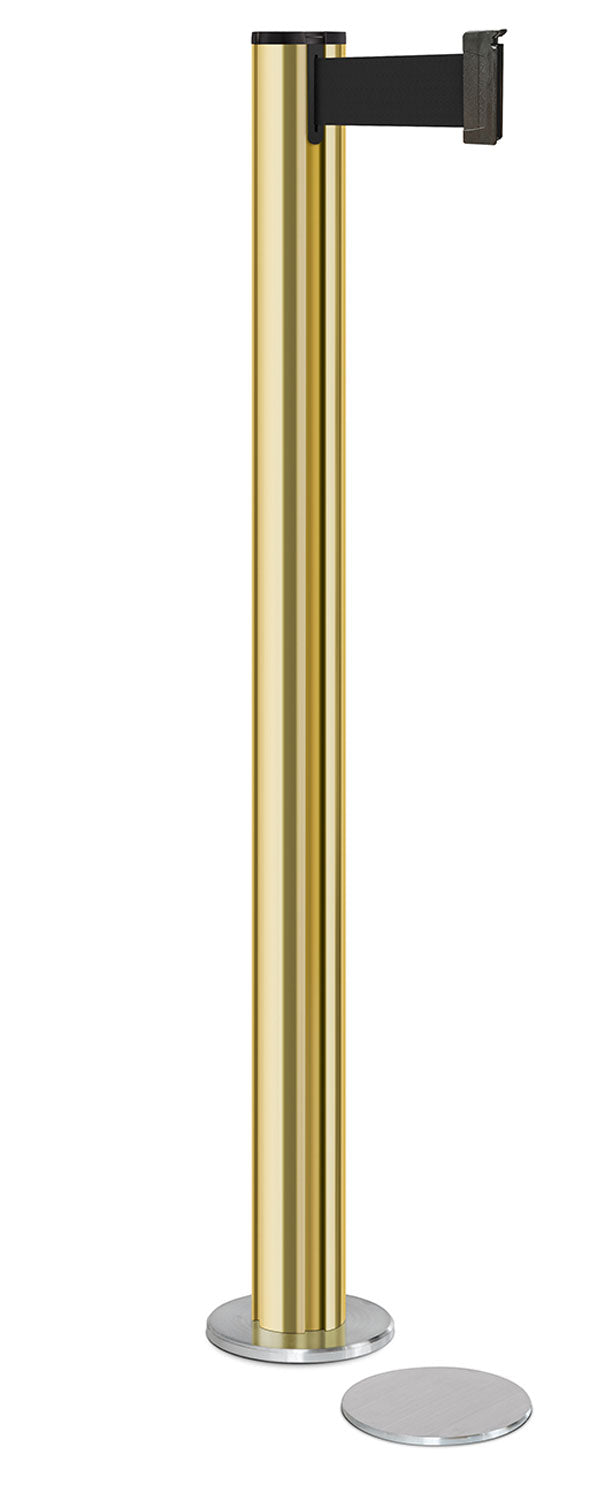 Beltrac 3000 Magnetic Retractable Belt Stanchion - GD - Gold - 5.5" Heavy Magnetic