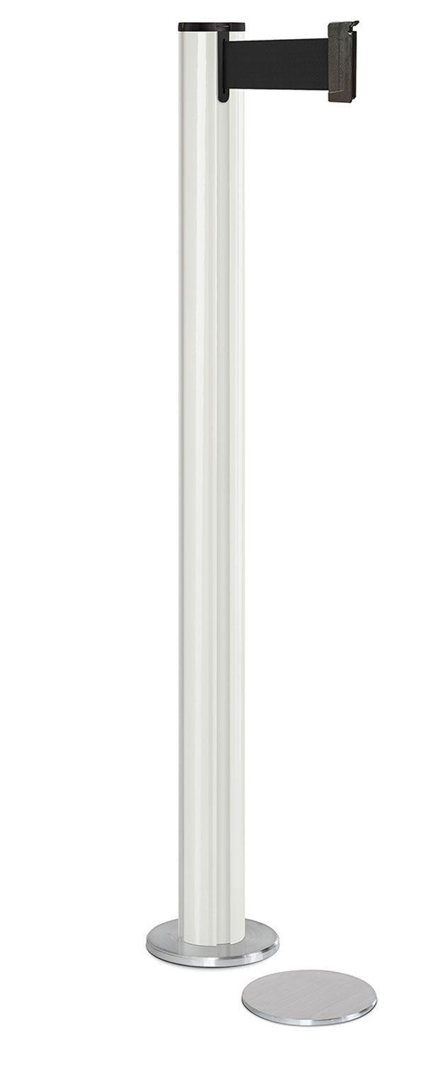 Beltrac 3000 Magnetic Retractable Belt Stanchion - LW - Lavi White - 5.5" Heavy Magnetic