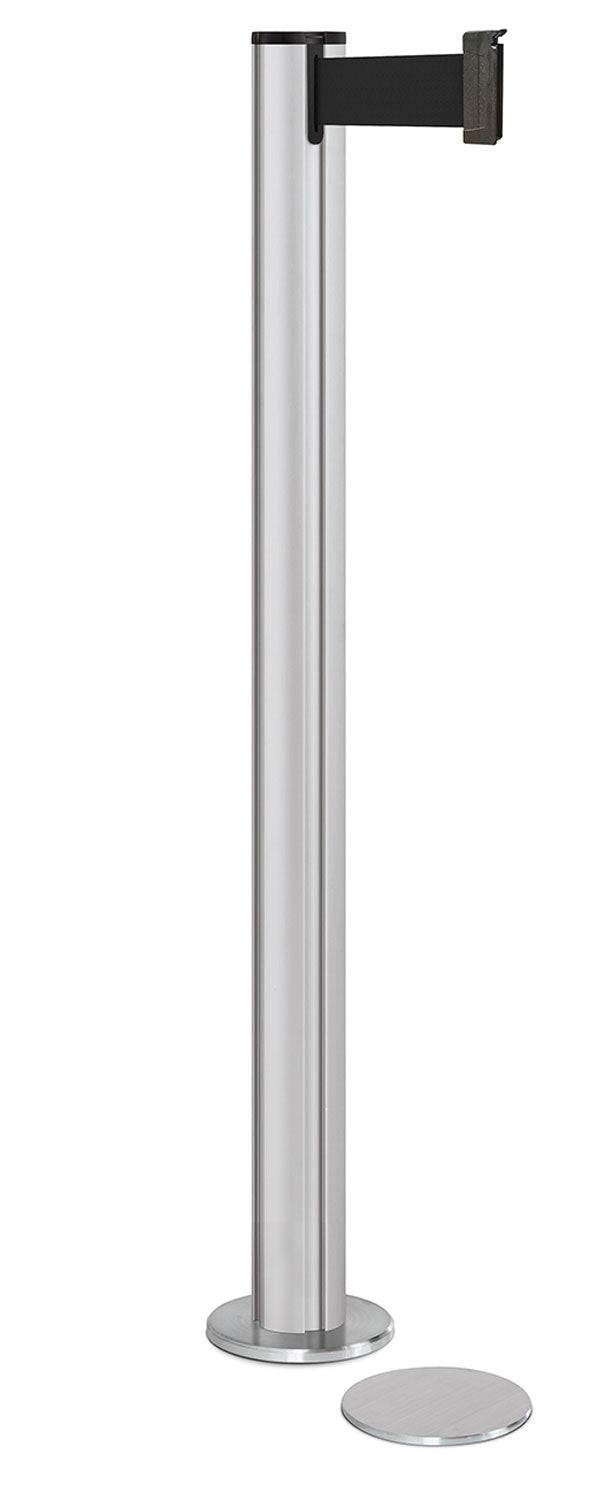 Beltrac 3000 Magnetic Retractable Belt Stanchion - SA - Satin - 5.5" Heavy Magnetic