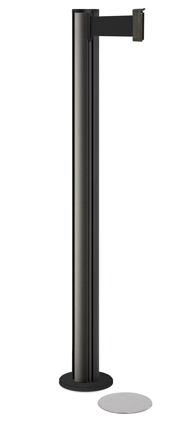 Beltrac 3000 Magnetic Retractable Belt Stanchion - WB - Wrinkle Black - 5.5" Heavy Magnetic