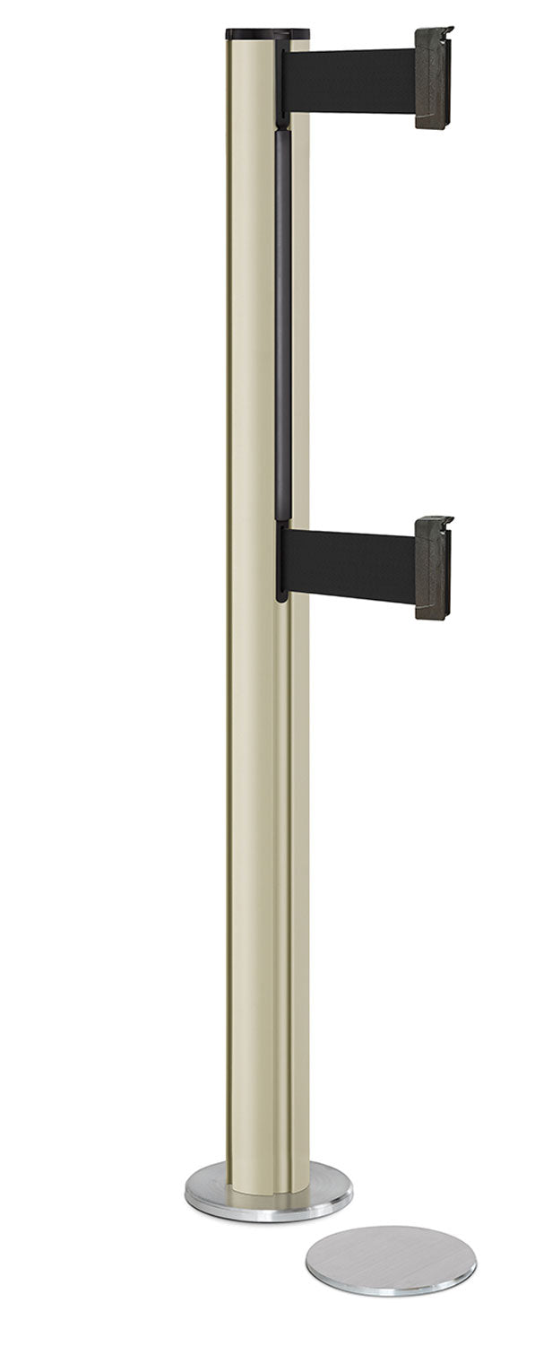 Beltrac 3000 ADA Magnetic Dual-Belt Stanchion - PS - Pacific Sand - 5.5" Heavy Magnetic - 10 FT