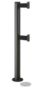 Beltrac 3000 ADA Magnetic Dual-Belt Stanchion - WB - Wrinkle Black - 5.5" Heavy Magnetic - 10 FT