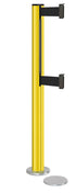 Beltrac 3000 ADA Magnetic Dual-Belt Stanchion - YL - Yellow - 5.5" Heavy Magnetic - 10 FT