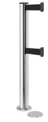 Beltrac 3000 ADA Magnetic Dual-Belt Stanchion - CL - Chrome - 5.5" Heavy Magnetic - 15 FT