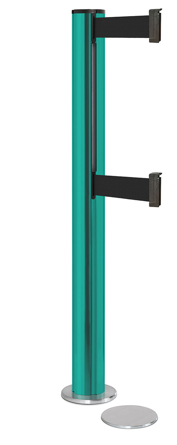 Beltrac 3000 ADA Magnetic Dual-Belt Stanchion - CS - Custom - 5.5" Heavy Magnetic - 15 FT