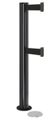 Beltrac 3000 ADA Magnetic Dual-Belt Stanchion - GB - Gloss Black - 5.5" Heavy Magnetic - 15 FT