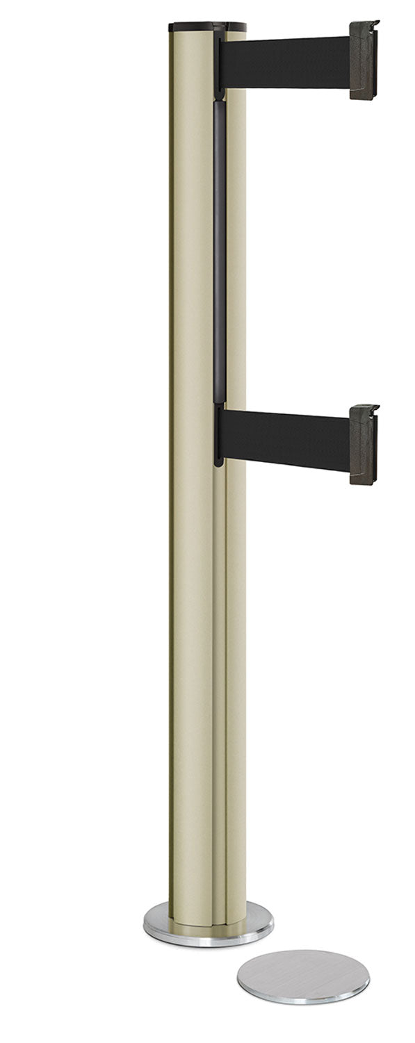 Beltrac 3000 ADA Magnetic Dual-Belt Stanchion - PS - Pacific Sand - 5.5" Heavy Magnetic - 15 FT