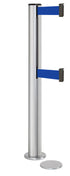 Beltrac 3000 ADA Magnetic Dual-Belt Stanchion - SA - Satin - 5.5" Heavy Magnetic - 15 FT