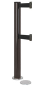 Beltrac 3000 ADA Magnetic Dual-Belt Stanchion - SB - Statuary Bronze - 5.5" Heavy Magnetic - 15 FT