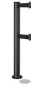 Beltrac 3000 ADA Magnetic Dual-Belt Stanchion - WB - Wrinkle Black - 5.5" Heavy Magnetic - 15 FT