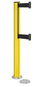 Beltrac 3000 ADA Magnetic Dual-Belt Stanchion - YL - Yellow - 5.5" Heavy Magnetic - 15 FT