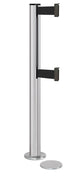 Beltrac 3000 ADA Magnetic Dual-Belt Stanchion - SA - Satin - 5.5" Magnetic - 10 FT