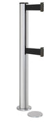 Beltrac 3000 ADA Magnetic Dual-Belt Stanchion - SA - Satin - 5.5" Magnetic - 15 FT