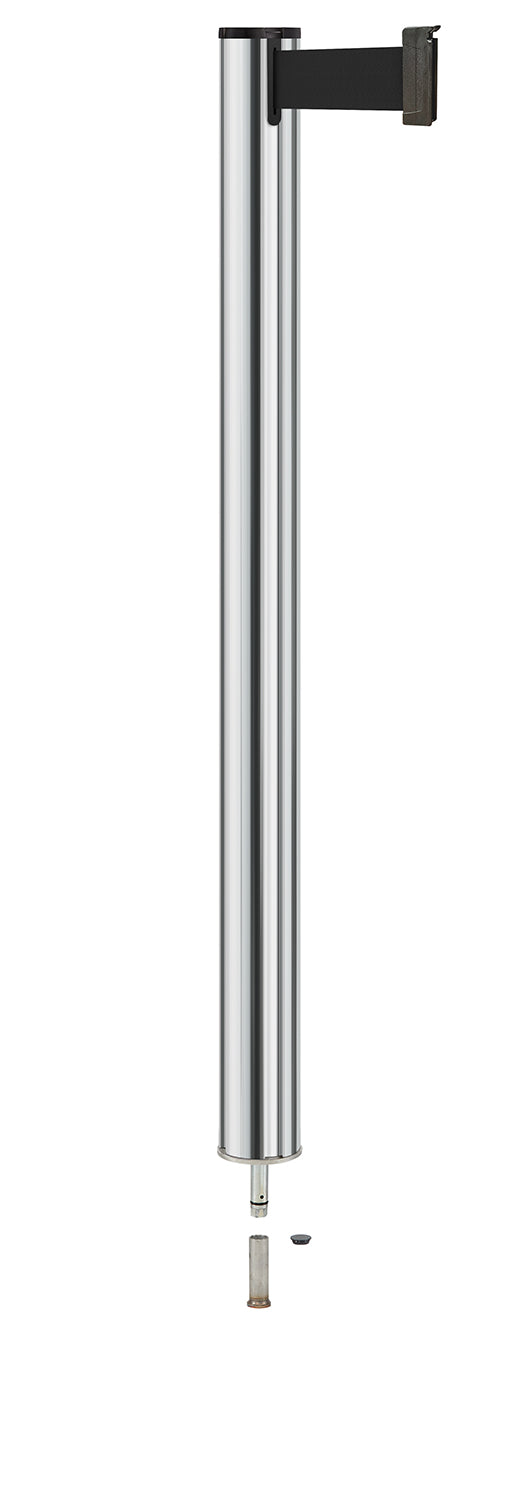 Beltrac 3000 Removable Retractable Belt Stanchion - CL - Chrome - Pin Socket