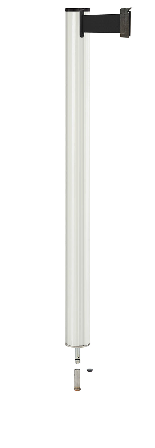 Beltrac 3000 Removable Retractable Belt Stanchion - LW - Lavi White - Pin Socket