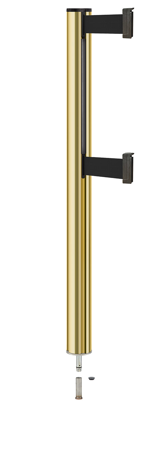 Beltrac 3000 ADA Removable Dual-Belt Stanchion - GD - Gold - 10 FT