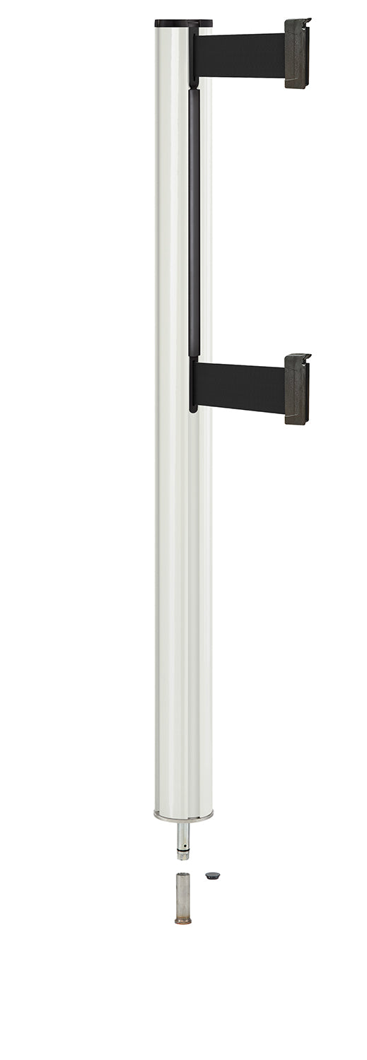 Beltrac 3000 ADA Removable Dual-Belt Stanchion - LW - Lavi White - 10 FT