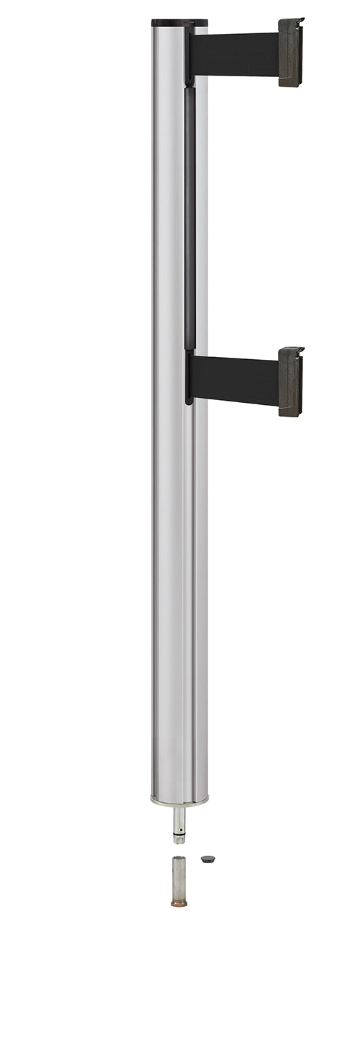 Beltrac 3000 ADA Removable Dual-Belt Stanchion - SA - Satin - 15 FT