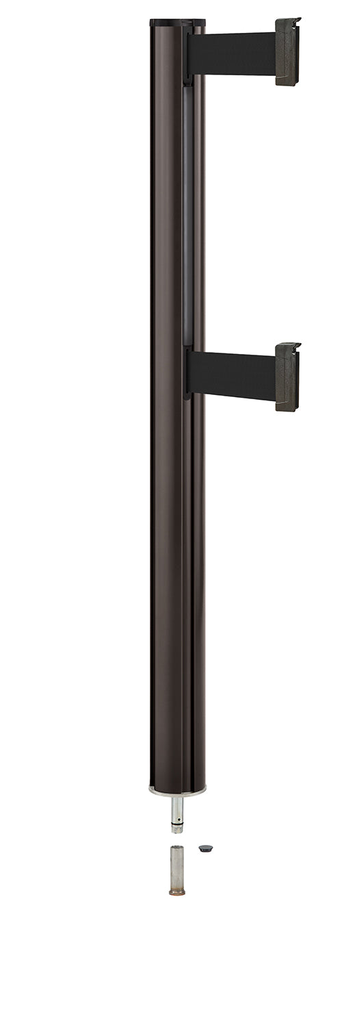 Beltrac 3000 ADA Removable Dual-Belt Stanchion - SB - Statuary Bronze - 15 FT