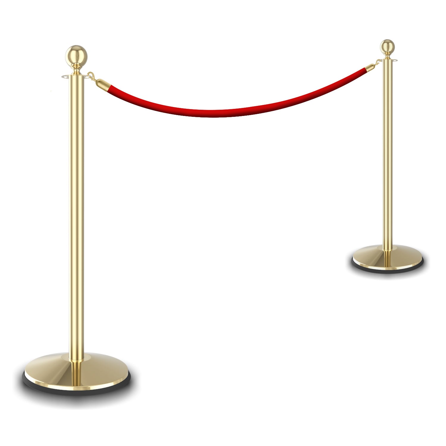 PRIME ball top post and rope set with red velvet rope