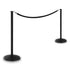 PRIME flat top post and rope set, black rope with polished chrome snap ends