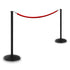 PRIME flat top post and rope set, red rope with polished chrome snap ends