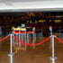 Flat top rope stanchions in use with rope barrier